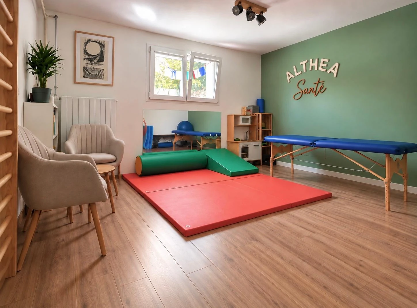 Cabinet Althéa Santé à Saint-Aubin, espace de soin chaleureux et modulable